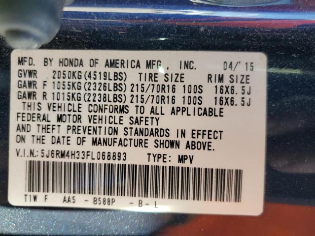 Photo 10 from auction – 2015 HONDA CR-V LX with VIN 5J6RM4H33FL068893