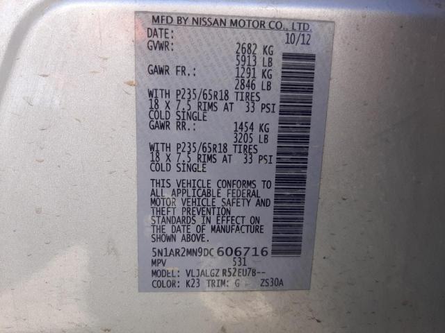 Photo 10 from auction – 2013 NISSAN PATHFINDER with VIN 5N1AR2MN9DC606716