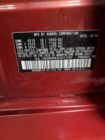 Photo 10 from auction – 2019 SUBARU LEGACY SPO with VIN 4S3BNAR62K3011297