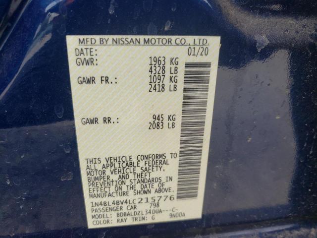 Photo 10 from auction – 2020 NISSAN ALTIMA S with VIN 1N4BL4BV4LC215776