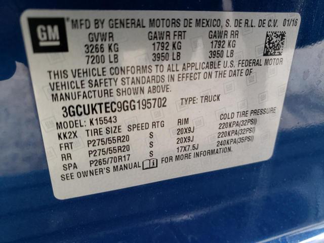 Photo 10 from auction – 2016 CHEVROLET silverado with VIN 3GCUKTEC9GG195702