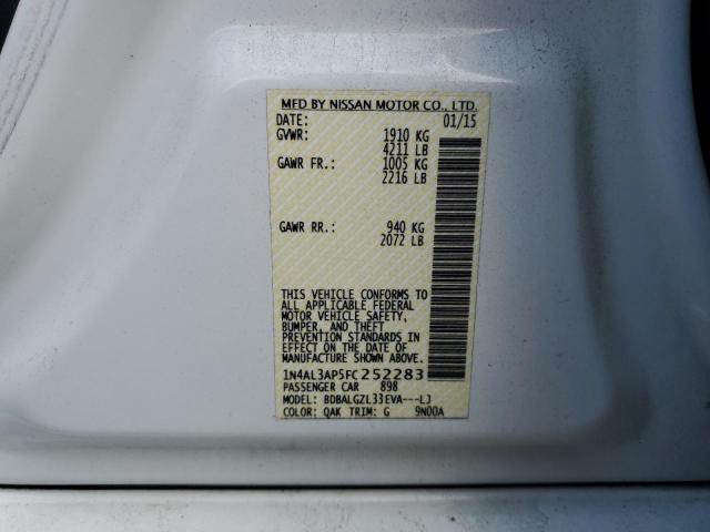 Photo 10 from auction – 2015 NISSAN ALTIMA 2.5 with VIN 1N4AL3AP5FC252283