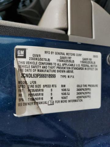 Photo 10 from auction – 2006 CHEVROLET EQUINOX LT with VIN 2CNDL63F566018999