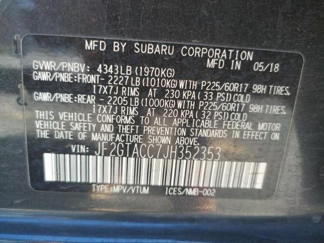 Photo 10 from auction – 2018 SUBARU CROSSTREK with VIN JF2GTACC7JH352353