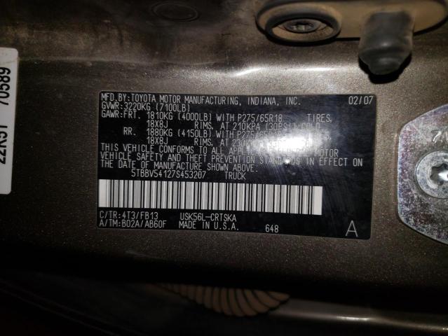 Photo 10 from auction – 2007 TOYOTA TUNDRA DOU with VIN 5TBBV54127S453207