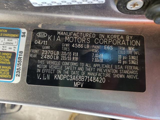 Photo 10 from auction – 2011 KIA SPORTAGE E with VIN KNDPC3A68B7148420