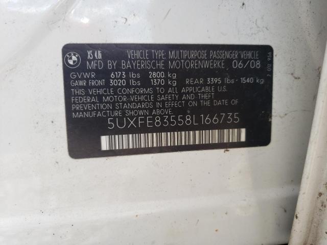 Photo 10 from auction – 2008 BMW X5 4.8I with VIN 5UXFE83558L166735