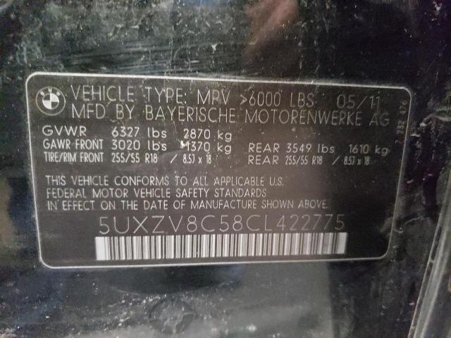 Photo 10 from auction – 2012 BMW X5 XDRIVE5 with VIN 5UXZV8C58CL422775