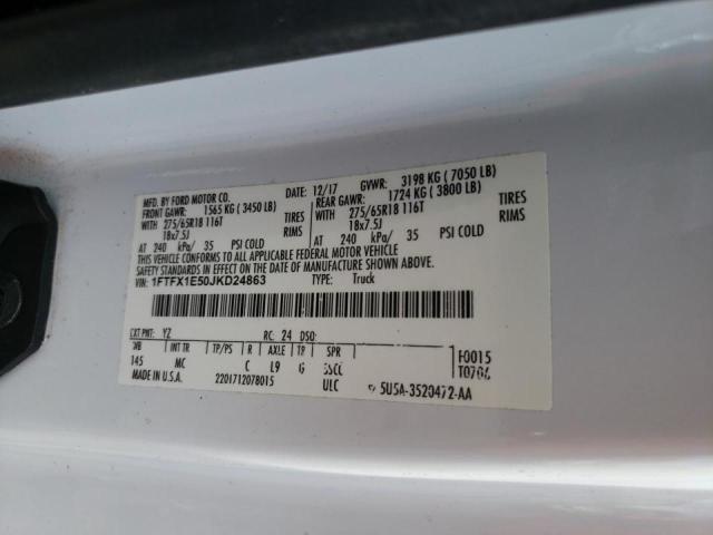 Photo 10 from auction – 2018 FORD F150 SUPER with VIN 1FTFX1E50JKD24863