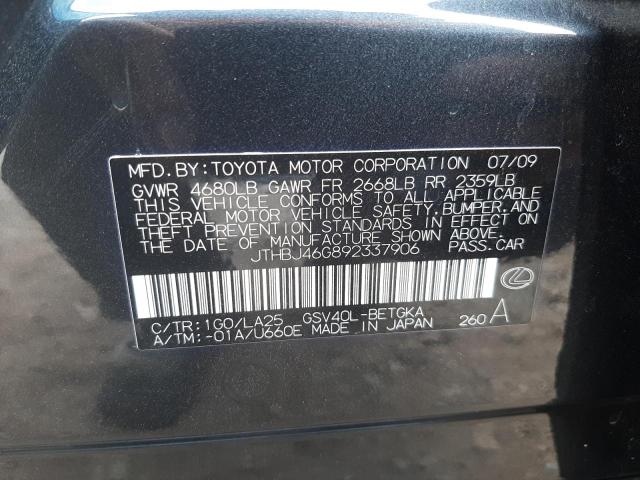 Photo 10 from auction – 2009 LEXUS ES 350 with VIN JTHBJ46G892337906
