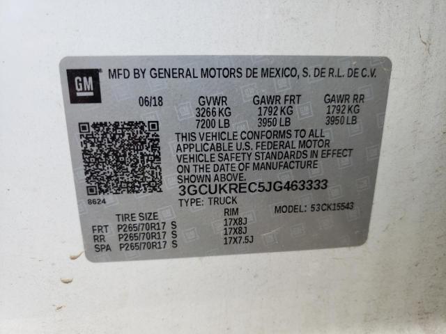 Photo 10 from auction – 2018 CHEVROLET silverado with VIN 3GCUKREC5JG463333