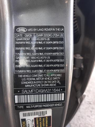 Foto 10 de la subasta – 2010 LAND ROVER RANGE ROVE con VIN SALMF1D49AA311644