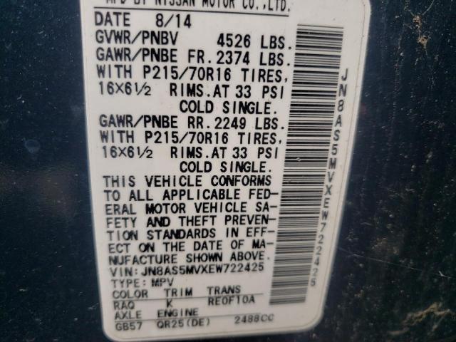 Photo 10 from auction – 2014 NISSAN ROGUE SELE with VIN JN8AS5MVXEW722425