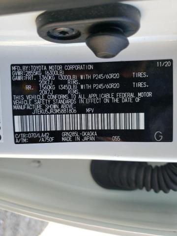 Photo 10 from auction – 2021 TOYOTA 4RUNNER TR with VIN JTEKU5JR3M5881806