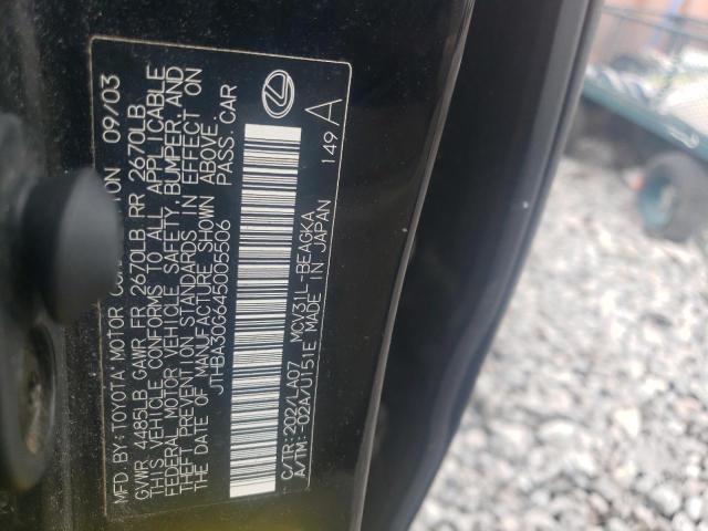 Photo 10 from auction – 2004 LEXUS ES 330 with VIN JTHBA30G645005506