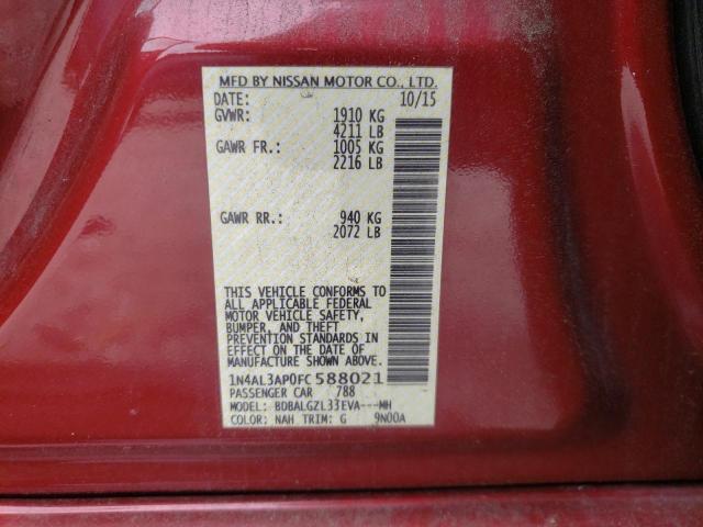 Photo 10 from auction – 2015 NISSAN ALTIMA 2.5 with VIN 1N4AL3AP0FC588021