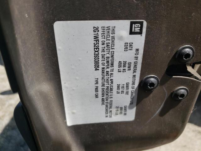 Photo 10 from auction – 2003 CHEVROLET IMPALA with VIN 2G1WF52EX39338054