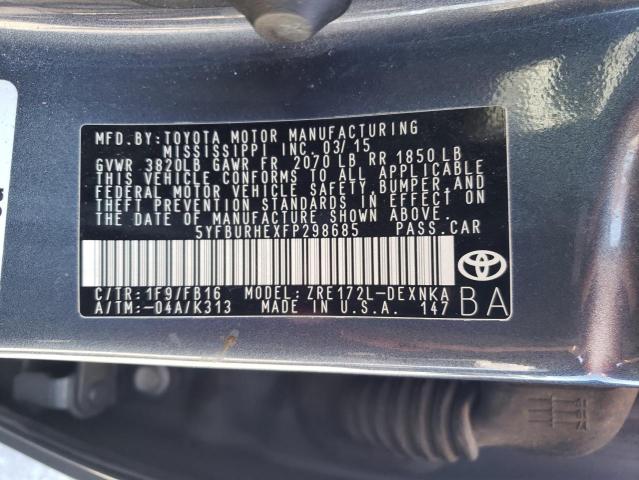 Photo 10 from auction – 2015 TOYOTA COROLLA L with VIN 5YFBURHEXFP298685