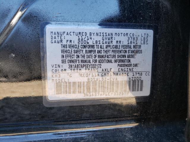 Photo 10 from auction – 2014 NISSAN SENTRA S with VIN 3N1AB7AP6EY332172