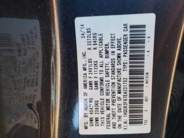 Photo 10 from auction – 2014 HONDA ACCORD EXL with VIN 1HGCR3F87EA031752