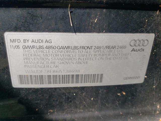 Photo 10 from auction – 2006 AUDI A4 2.0T QU with VIN WAUDF78E86A138698
