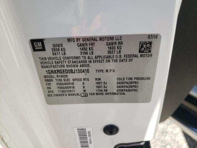 Photo 10 from auction – 2011 CHEVROLET TRAVERSE L with VIN 1GNKRGED0BJ130416