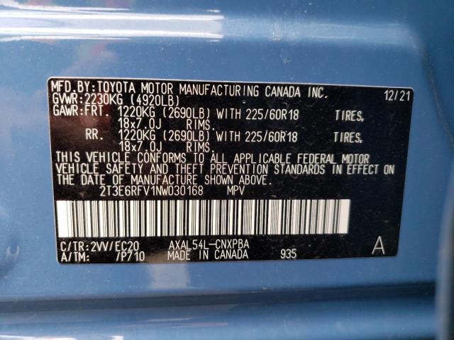 Photo 10 from auction – 2022 TOYOTA RAV4 XSE with VIN 2T3E6RFV1NW030168