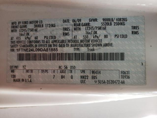 Photo 10 from auction – 2009 FORD ECONOLINE with VIN 1FTNE24L09DA81885