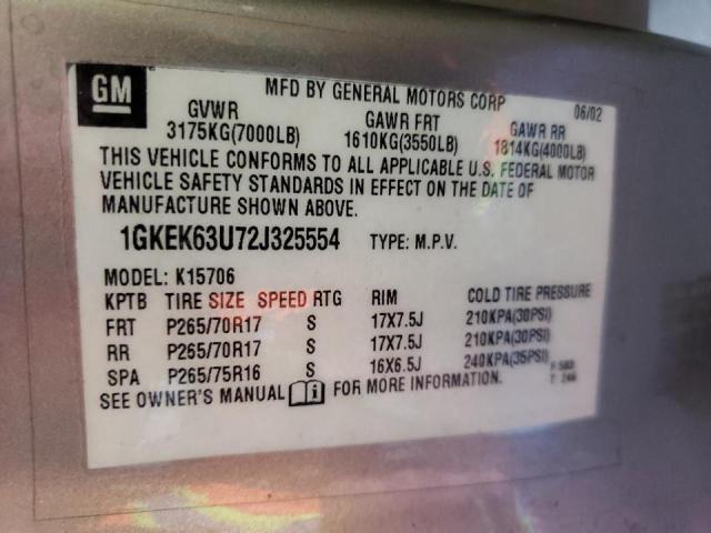 Photo 10 from auction – 2002 GMC DENALI with VIN 1GKEK63U72J325554