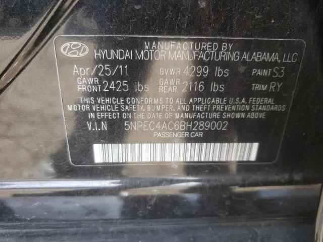 Photo 10 from auction – 2011 HYUNDAI SONATA SE with VIN 5NPEC4AC6BH289002