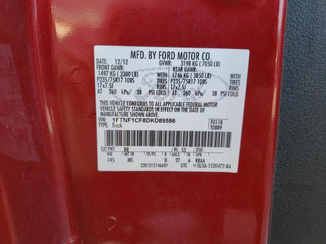 Photo 10 from auction – 2013 FORD F150 with VIN 1FTNF1CF8DKD89586
