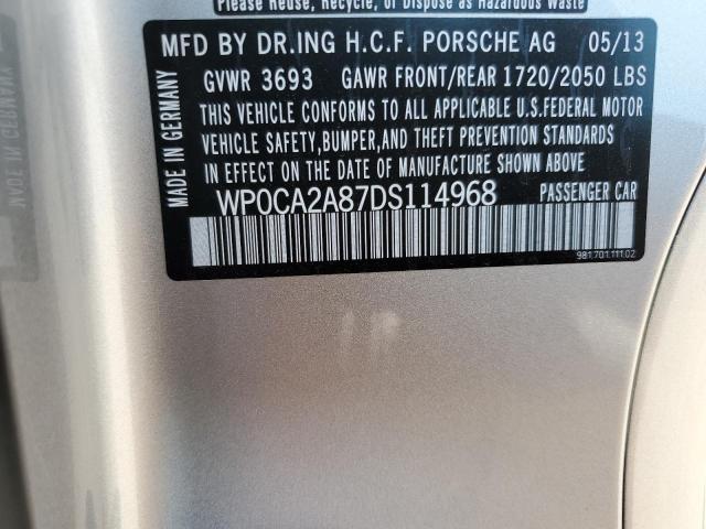 Photo 10 from auction – 2013 PORSCHE BOXSTER with VIN WP0CA2A87DS114968