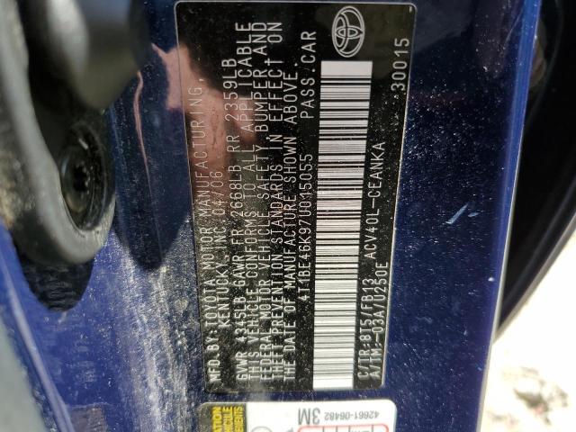 Photo 10 from auction – 2007 TOYOTA CAMRY CE with VIN 4T1BE46K97U015055