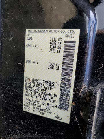 Photo 10 from auction – 2012 NISSAN MAXIMA S with VIN 1N4AA5APXCC858384