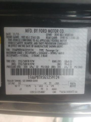 Photo 10 from auction – 2016 FORD MUSTANG with VIN 1FA6P8TH5G5259124