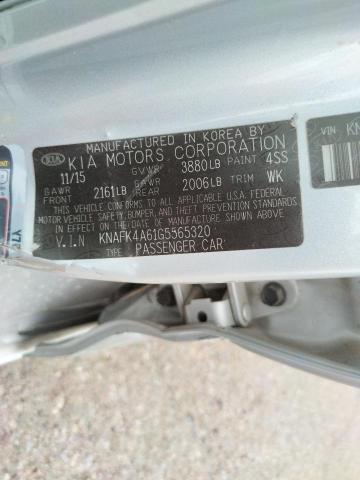 Photo 10 from auction – 2016 KIA FORTE LX with VIN KNAFK4A61G5565320