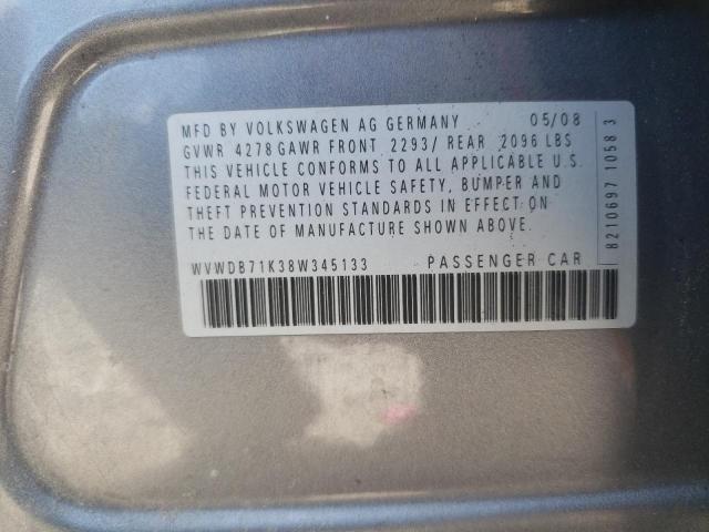 Photo 10 from auction – 2008 VOLKSWAGEN RABBIT with VIN WVWDB71K38W345133