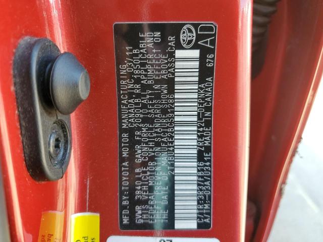 Photo 10 from auction – 2011 TOYOTA COROLLA BA with VIN 2T1BU4EE2BC591286