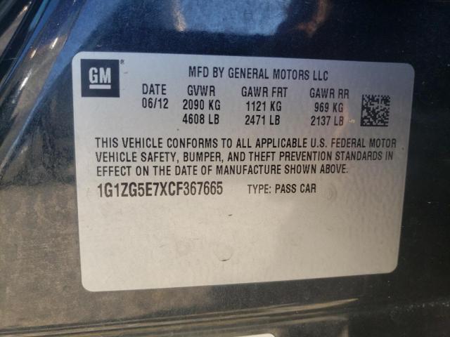 Photo 10 from auction – 2012 CHEVROLET MALIBU LTZ with VIN 1G1ZG5E7XCF367665