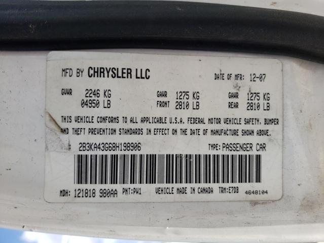 Photo 10 from auction – 2008 DODGE CHARGER with VIN 2B3KA43G68H198906