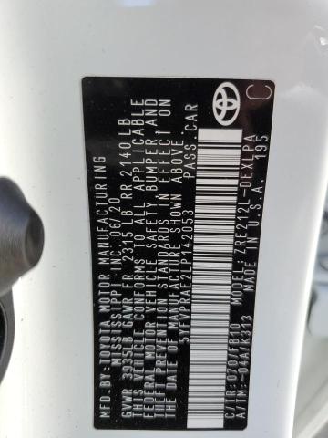 Photo 10 from auction – 2020 TOYOTA COROLLA LE with VIN 5YFVPRAE2LP142053