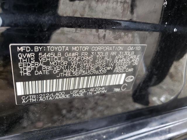 Photo 10 from auction – 2010 LEXUS LS 460 with VIN JTHBL5EF3A5098339