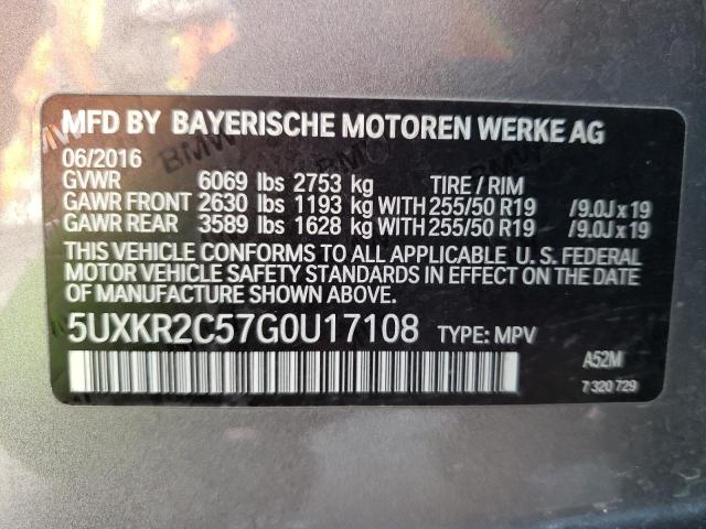 Photo 10 from auction – 2016 BMW X5 SDRIVE3 with VIN 5UXKR2C57G0U17108