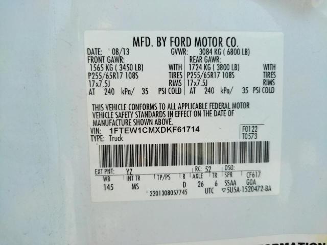 Photo 10 from auction – 2013 FORD F150 SUPER with VIN 1FTEW1CMXDKF61714