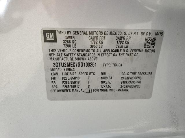 Photo 10 from auction – 2016 GMC SIERRA K15 with VIN 3GTU2MEC7GG103251