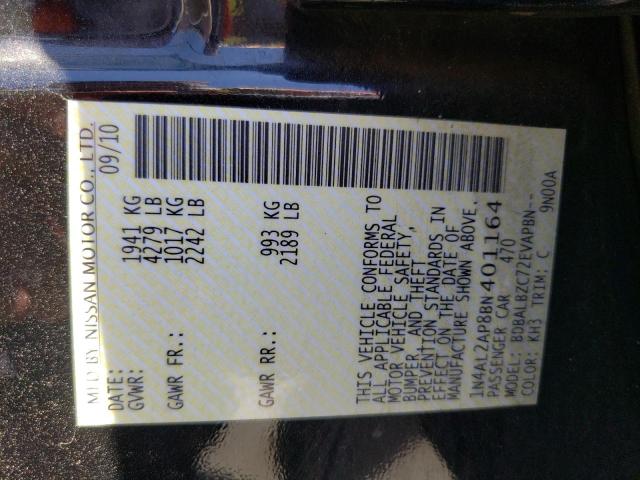 Photo 10 from auction – 2011 NISSAN ALTIMA BAS with VIN 1N4AL2AP8BN401164