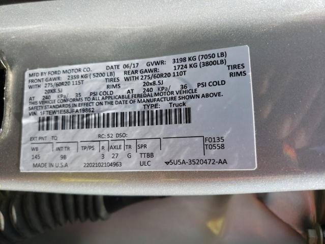 Photo 10 from auction – 2018 FORD F150 SUPER with VIN 1FTEW1E58JFA19862