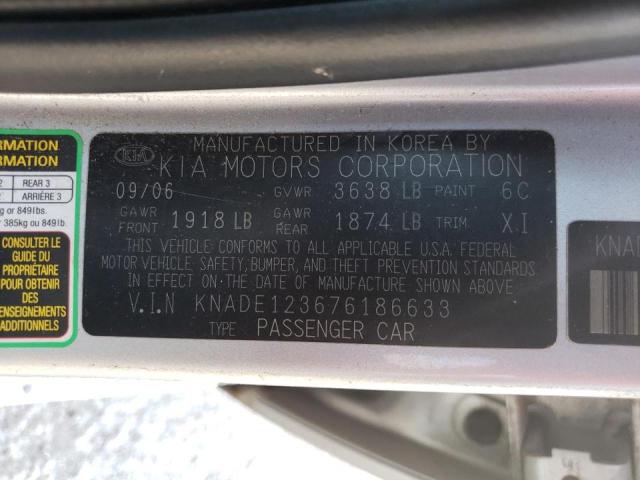 Photo 10 from auction – 2007 KIA RIO BASE with VIN KNADE123676186633