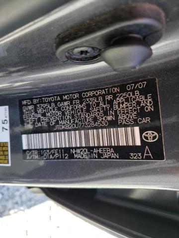 Photo 10 from auction – 2007 TOYOTA PRIUS with VIN JTDKB20U773284530