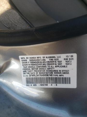 Photo 10 from auction – 2010 HONDA ODYSSEY EX with VIN 5FNRL3H78AB036748